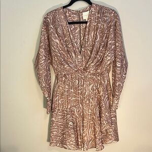 a new day Swirl Pattern Long Sleeve Dress